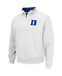 Men's Colosseum White Duke Blue Devils Tortugas Quarter-Zip Top