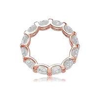 Suzy Levian Sterling Silver Cubic Zirconia Round U-Shape Eternity Band Ring