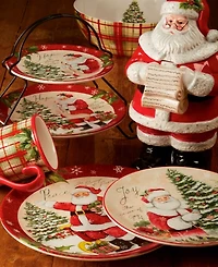 Certified International Holiday Wishes 3-d Santa Cookie Jar