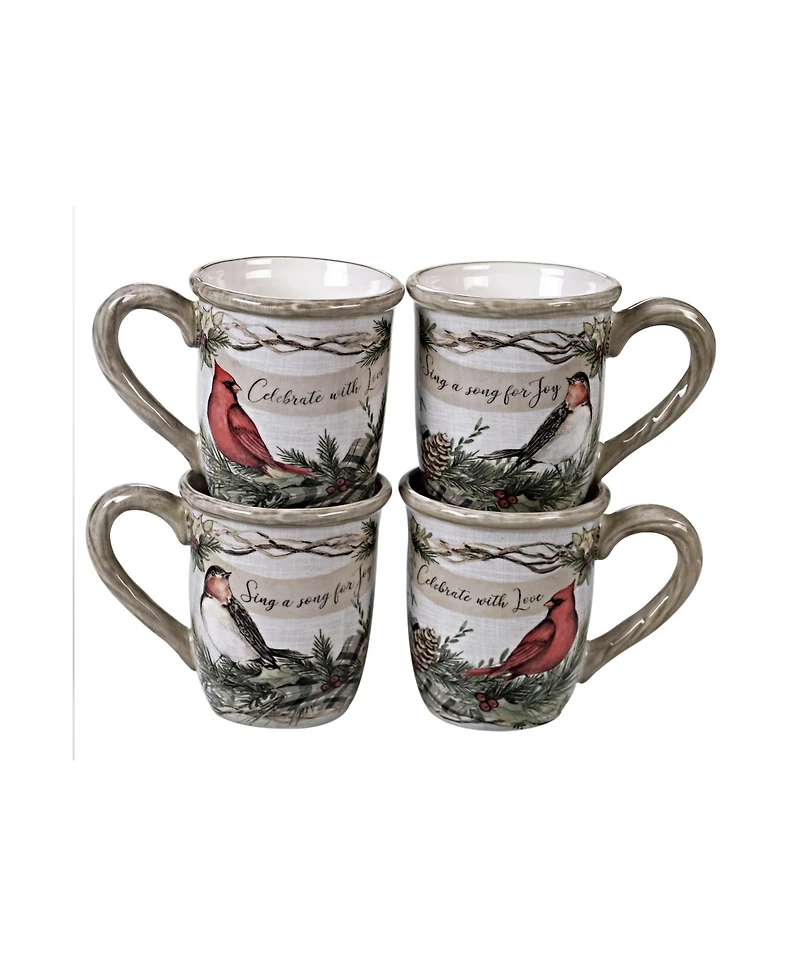 Certified International Holly and Ivy 4-Pc. Mug