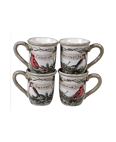 Certified International Holly and Ivy 4-Pc. Mug