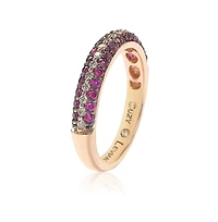 Suzy Levian Rose Sterling Silver Micro-Pave Colored Cubic Zirconia Stackable Band Ring