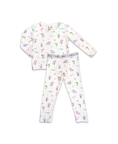 Bellabu Bear Toddler |Child Girls Mermaid Set of 2 Piece Pajamas