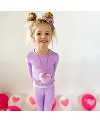 Bellabu Bear Toddler| Child Unisex Lavender Set of 2 Piece Pajamas