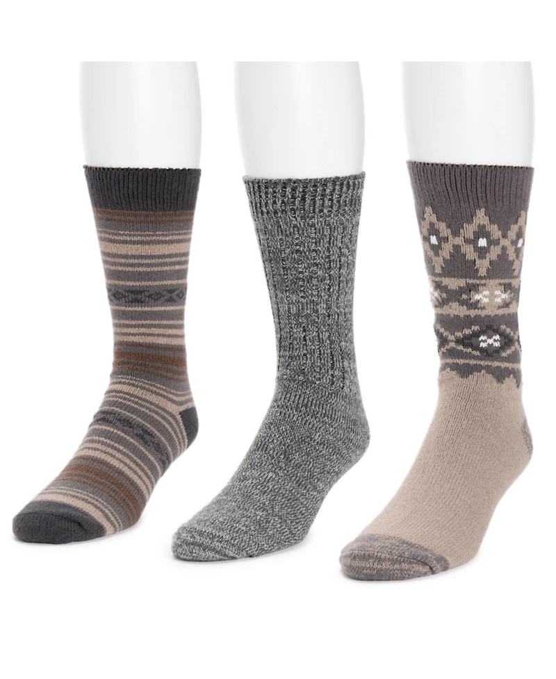 Muk Luks Men's 3 Pair Pack Microfiber Boot Socks