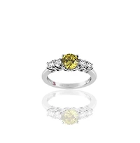 Suzy Levian Sterling Silver Asscher Cut Cubic Zirconia Center Stone Ring