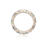 Suzy Levian Sterling Silver Cubic Zirconia Alternating Stone Eternity Band Ring