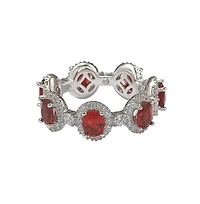 Suzy Levian Oval-Cut Cubic Zirconia Sterling Silver Stackable Band Ring