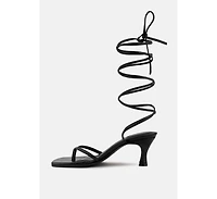 Dorita Womens Kitten Heel Lace Up Sandal