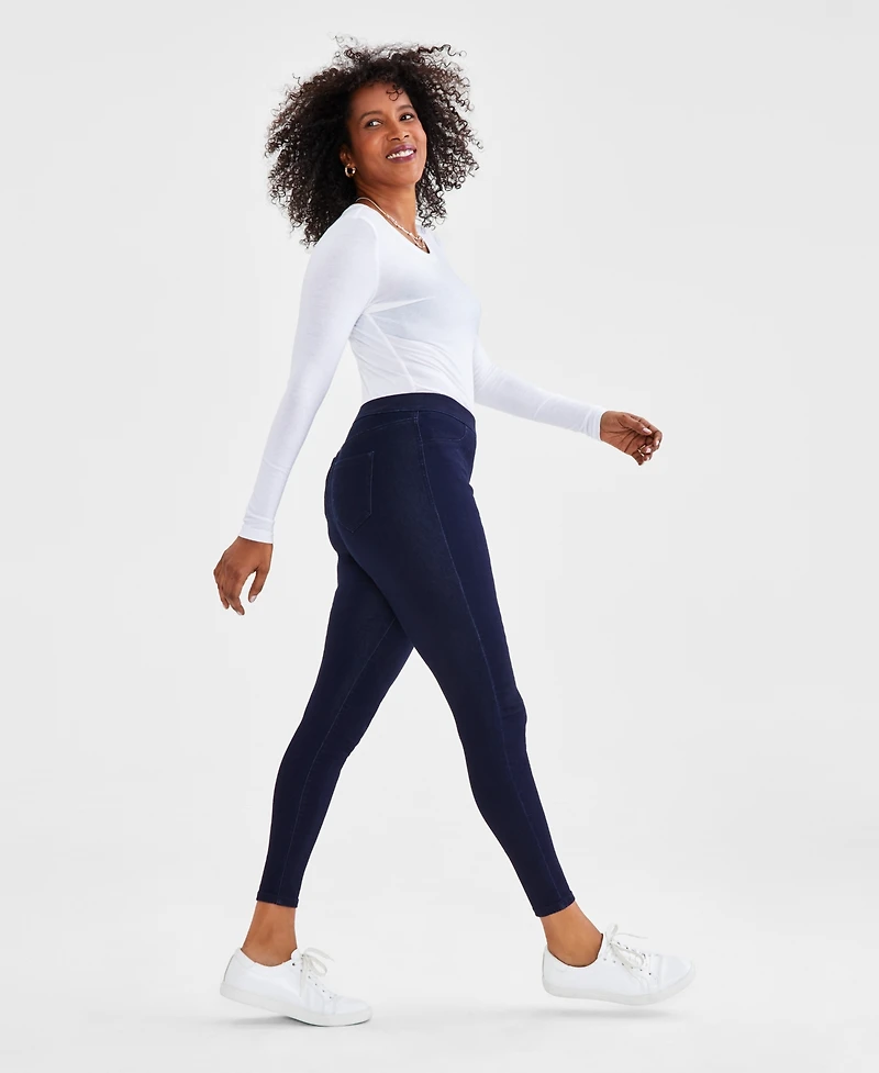 Style & Co Petite Mid-Rise Pull On Jeggings, Created for Macy's