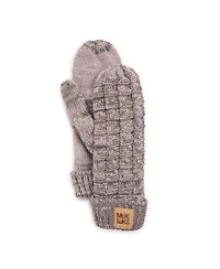 Muk Luks Women's Patch Pom Mittens Gloves, Winter Dusk, One Size