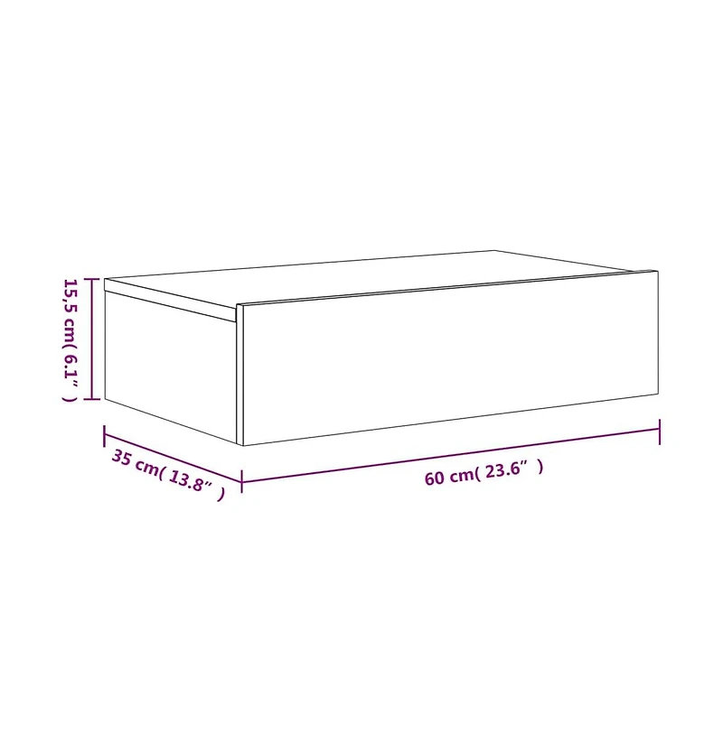 Tv Stand with Led Lights Black 23.6"x13.8"x6.1"