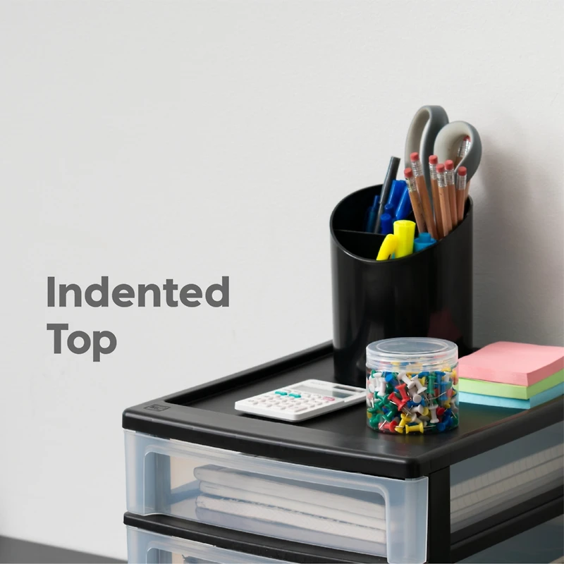 Iris 4 Pack Small 3-Drawer Desktop Organizer for Office, Files & Supplies, White