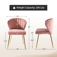 Aruna Velvet Side Chair with Metal Legs