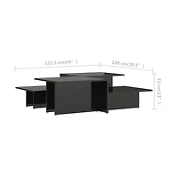 Coffee Tables 2 pcs High Gloss Black 43.9"x19.7"x13" Engineered Wood