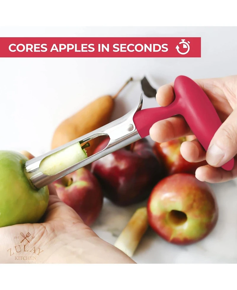 Zulay Kitchen Durable Stainless Steel Premium Apple Corer Remover