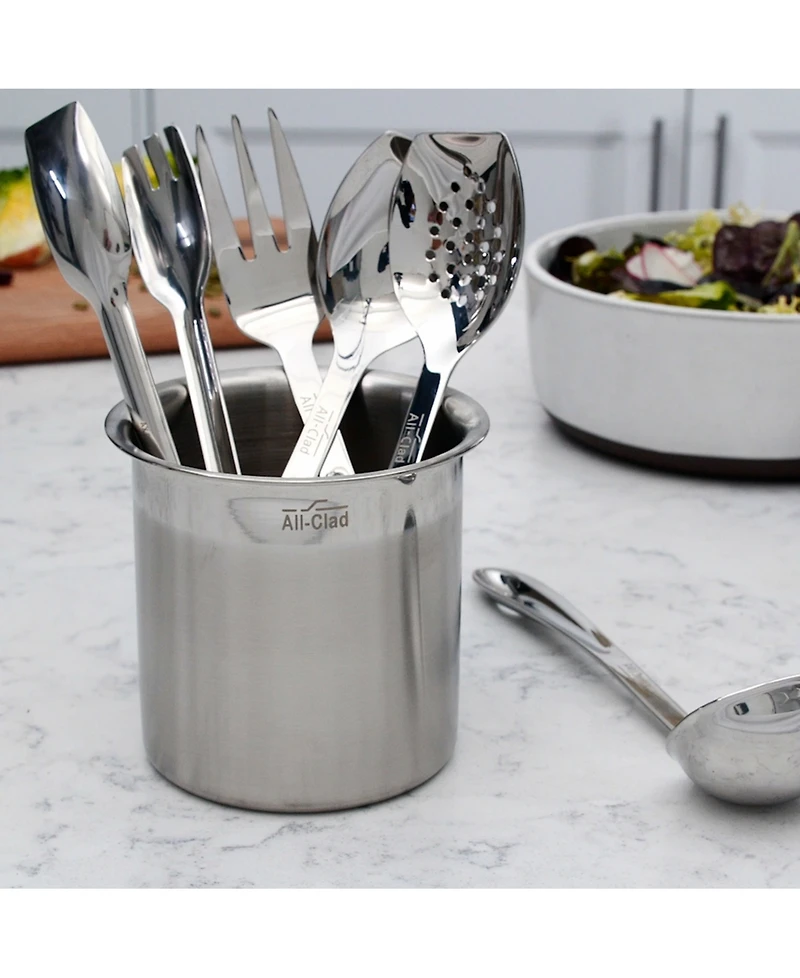 All-Clad Stainless Steel Cook and Serve Kitchen Utensil Crock Set, 6 Piece
