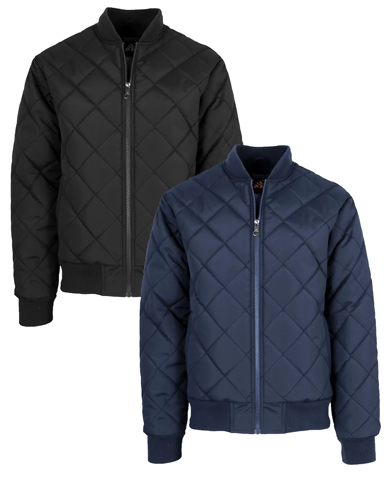 Spire By Galaxy Men's Quilted Bomber Jacket, Pack of 2