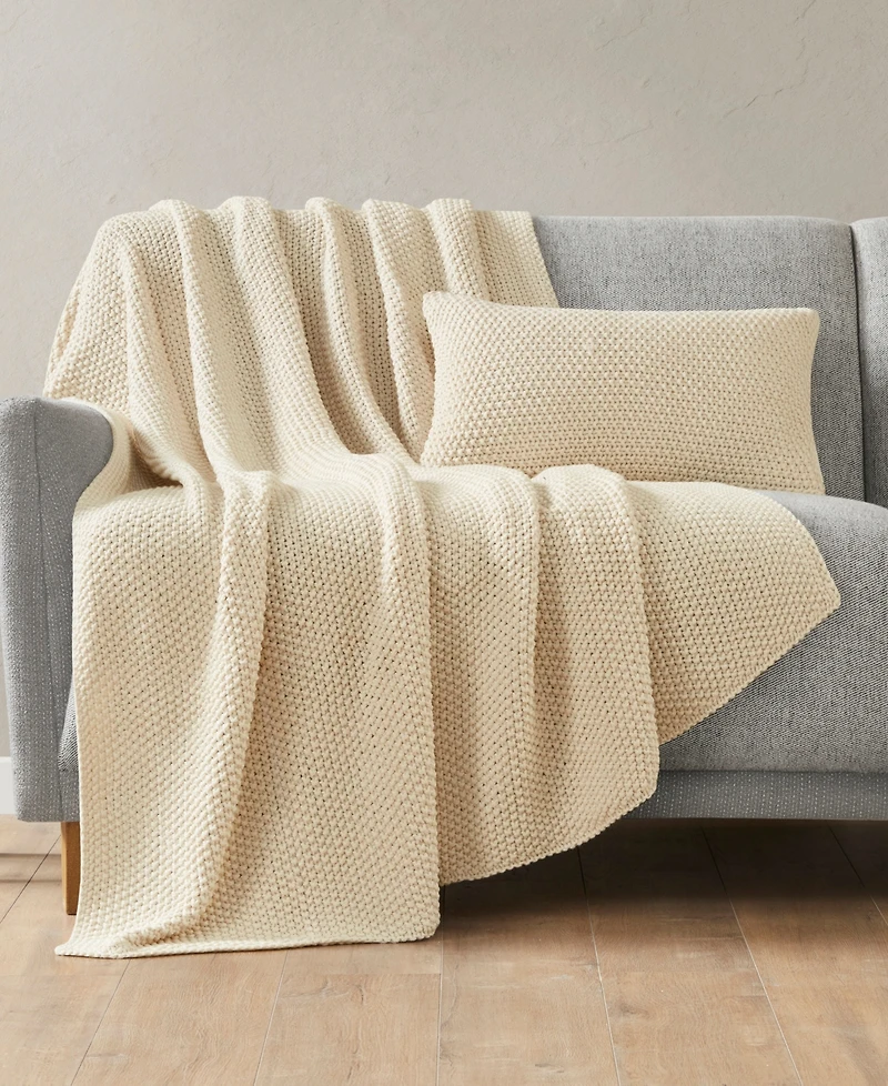 Ink+Ivy Bree Chunky-Knit Decorative Pillow Cover, 12" x 20"