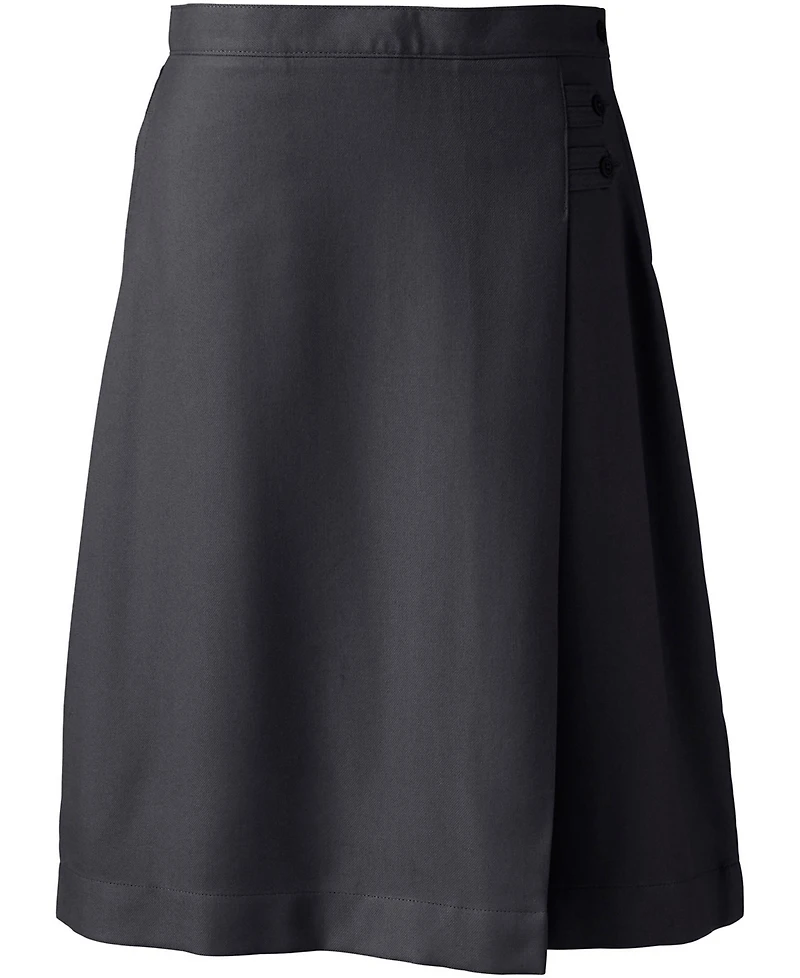 Lands' End Plus School Uniform Solid A-line Skirt Below the Knee