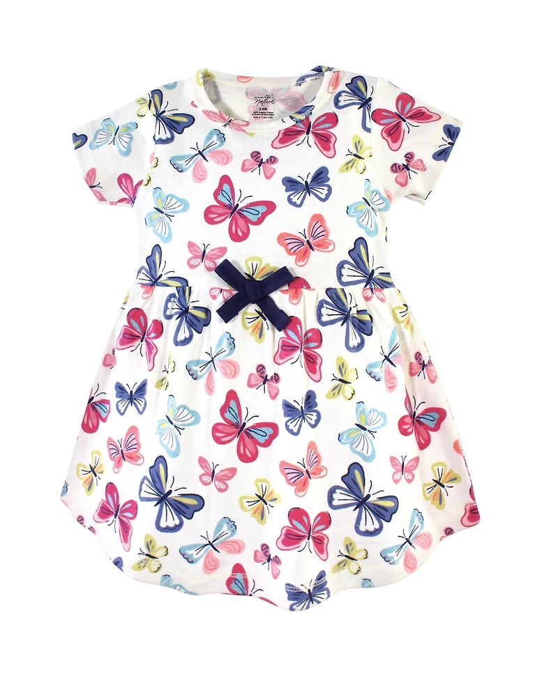 Touched by Nature Toddler Girls Natural Cotton Dress Duo Short and Long Sleeve Styles