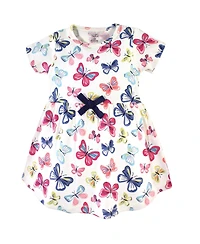 Touched by Nature Toddler Girls Natural Cotton Dress Duo Short and Long Sleeve Styles