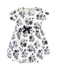 Touched by Nature Baby Girls Comfortable Natural Cotton Dresses with Short & Long Sleeve Variations