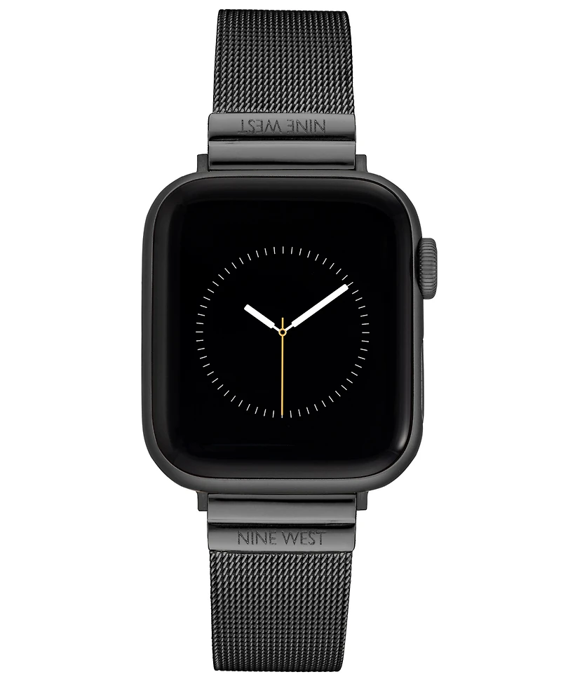 Nine West Women's Dark Gray Stainless Steel Mesh Band designed for Apple Watch 42mm (Series 10) & 38/40/41mm