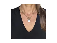 Polished Link Toggle & Charm Necklace