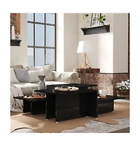 Coffee Tables 2 pcs High Gloss Black 43.9"x19.7"x13" Engineered Wood