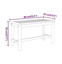 Patio Bench 31.5"x13.8"x17.7" Solid Wood Acacia