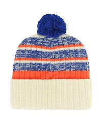 Men's '47 Brand Cream New York Islanders Tavern Cuffed Knit Hat with Pom