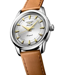 Longines Unisex Swiss Automatic Conquest Heritage Brown Leather Strap Watch 38mm