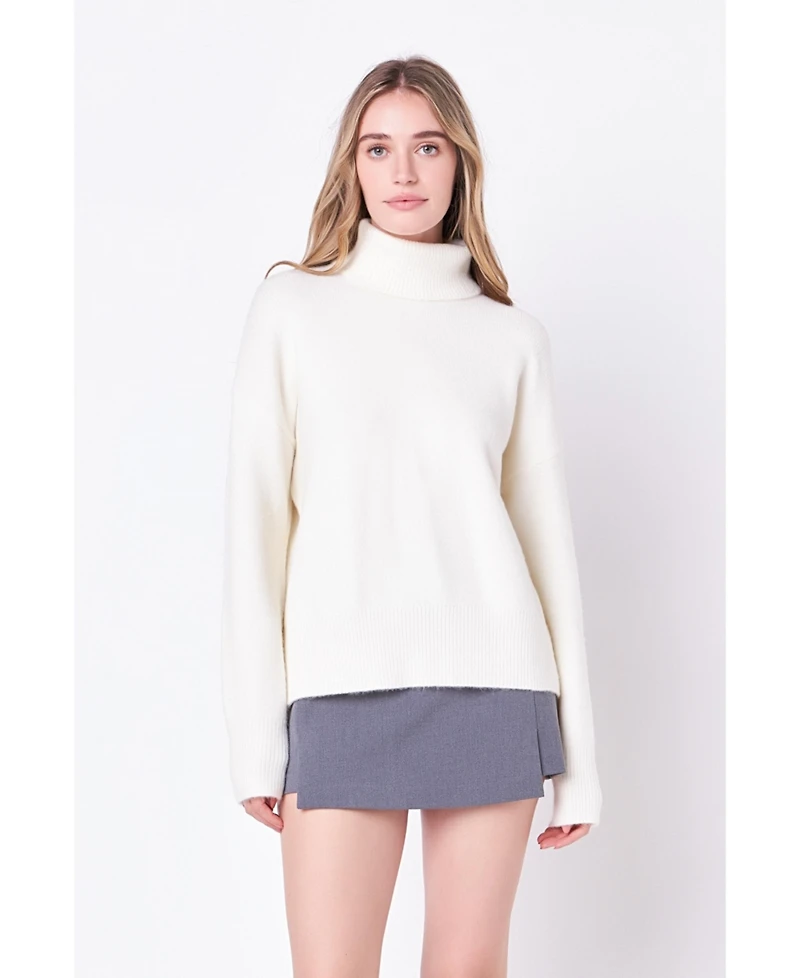 Women's Turtleneck Long Sleeve Sweater