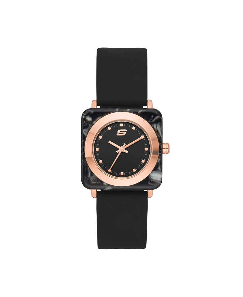 Skechers Women's Calabar Three-Hand, Two-Tone Alloy Watch Black