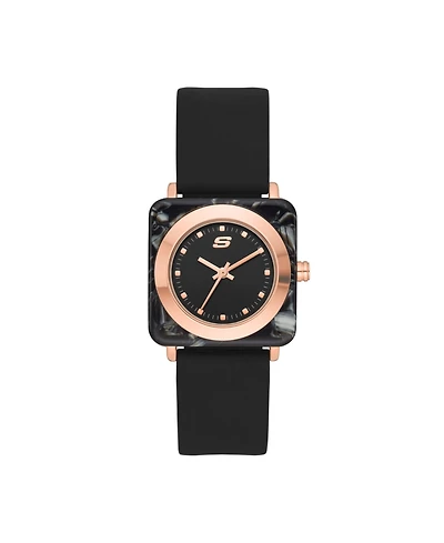 Skechers Women's Calabar Three-Hand, Two-Tone Alloy Watch Black