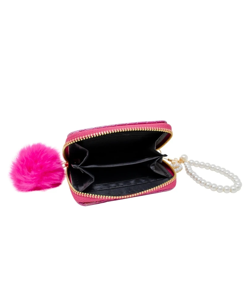 Tiny Treats + Zomi Gems Girls Hot Pink Sparkle Pearl Strap Wallet