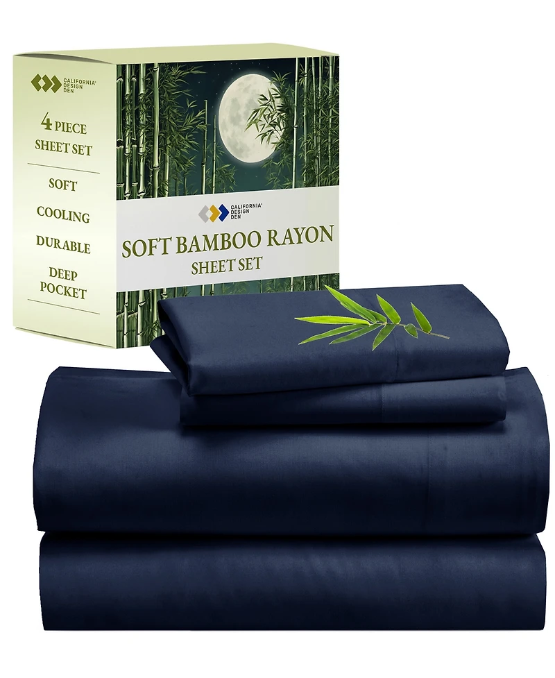 King 4 Piece Rayon from Bamboo Deep Pocket Sheet Set