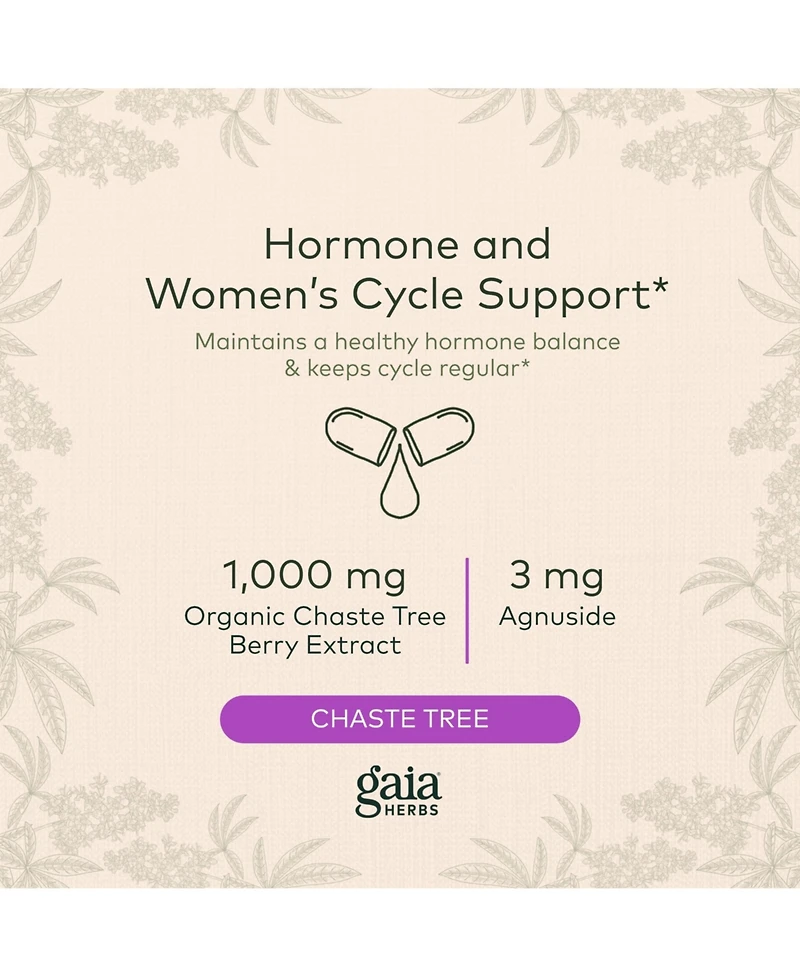 Gaia Herbs Vitex Berry (Chaste Tree) - Supports Hormone Balance & Fertility for Women