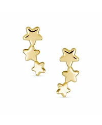 Bling Jewelry Solar Fun Celestial Usa Patriotic Mini Crawler 3 Star Stud Earrings Stud Earrings Screw Back Yellow 14K Gold