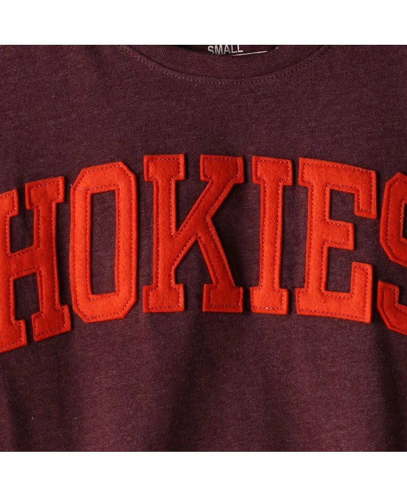 Women's Pressbox Heathered Maroon Virginia Tech Hokies Two-Hit Canyon Long Sleeve T-shirt
