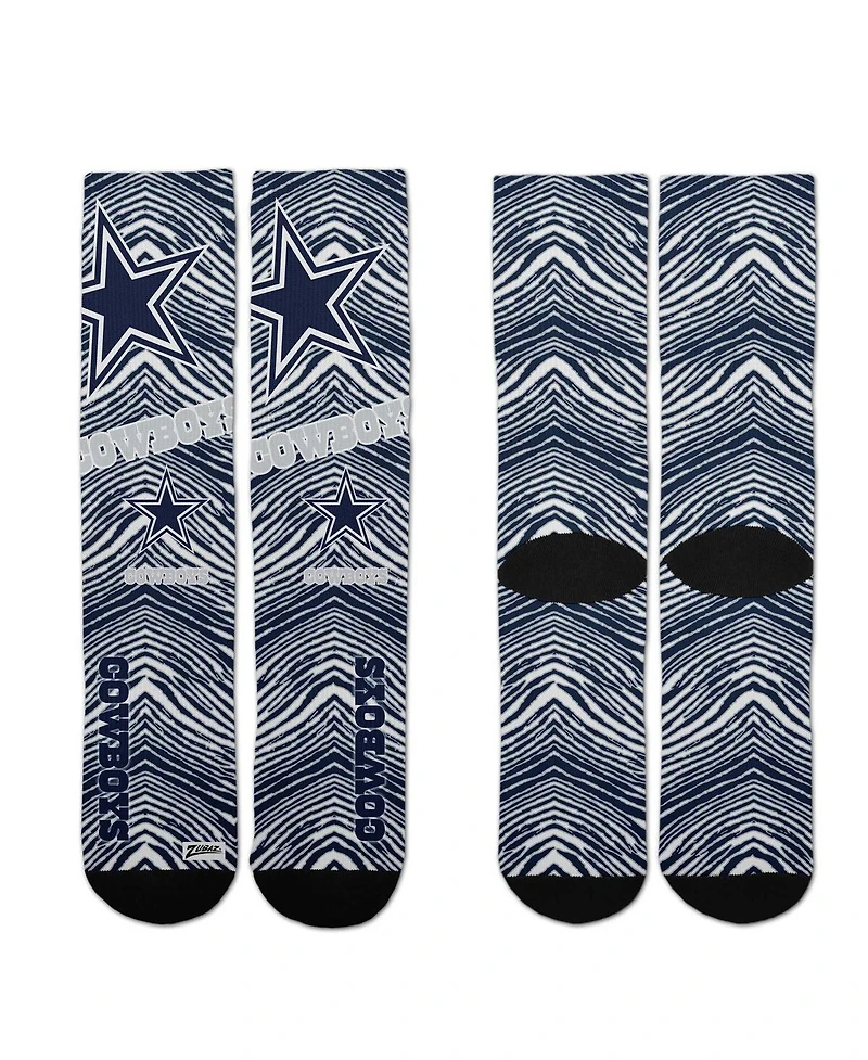 Men's and Women's For Bare Feet Dallas Cowboys Zubaz Zubified Crew Socks
