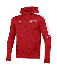 Men's Under Armour Red Wisconsin Badgers 2023 Sideline Quarter-Zip Hoodie