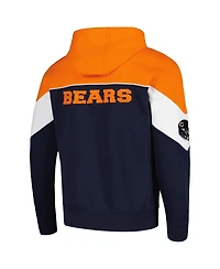 Men's Starter Navy, Orange Chicago Bears Running Back Full-Zip Hoodie