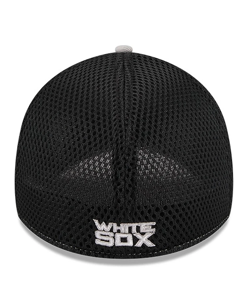 Men's New Era Gray Chicago White Sox Pipe 39THIRTY Flex Hat