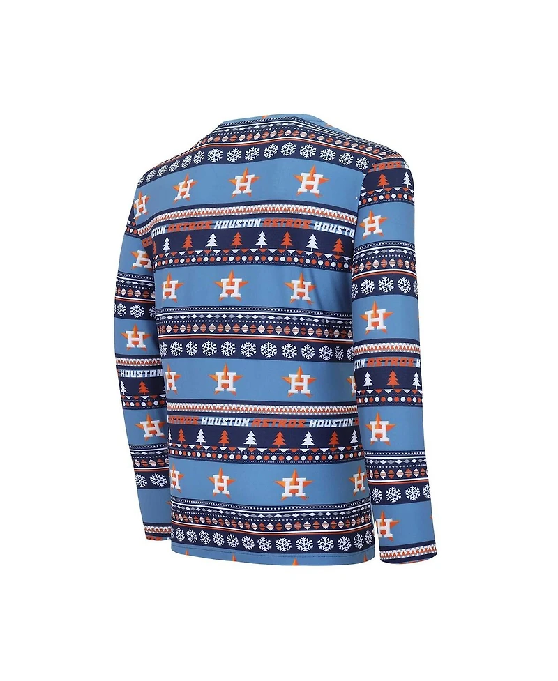 Men's Concepts Sport Navy Houston Astros Knit Ugly Sweater Long Sleeve Top and Pants Set