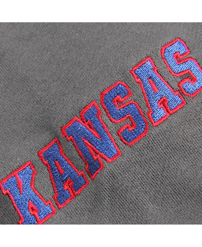 Big Boys Colosseum Charcoal Kansas Jayhawks Logo Pullover Hoodie
