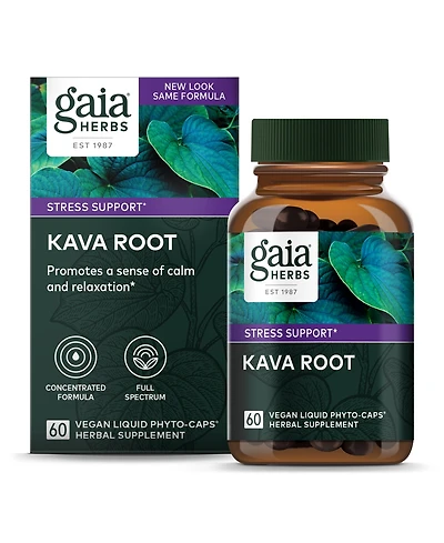 Gaia Herbs Kava Root - Helps Sustain a Sense of Natural Calm and Relaxation During Times of Stress - Made With Noble Kava Cultivars