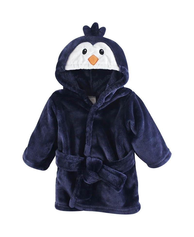 Luvable Friends Baby Boys Plush Bathrobe and Toy Set Penguin, 0-9 Months