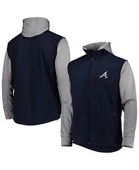 Men's Dunbrooke Navy, Heather Gray Atlanta Braves Alpha Full-Zip Jacket